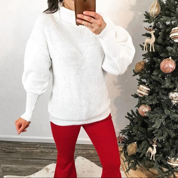 NWOT Cream Knit Sweater with Dolman Sleeves - Picture 1 of 4